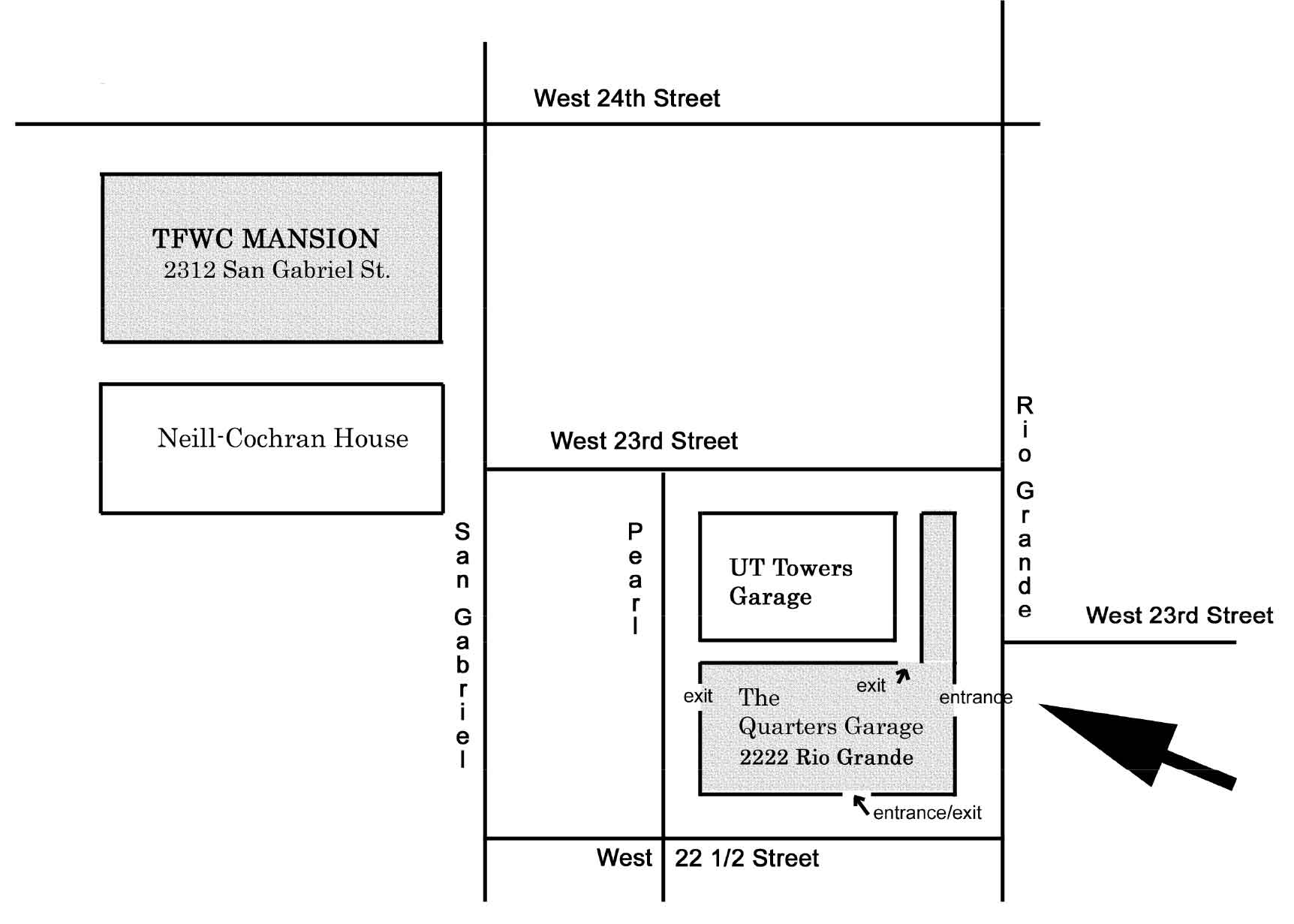 New Garage Parking Map - Austin Swing Syndicate